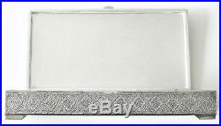Rare Superb Quality Heavy Large Antique Signed Persian Solid Silver Box Stunning