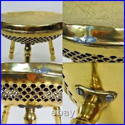 RARE Vintage Antique Brass Middle Eastern Persian Turkish Foot Warmer Stool E740