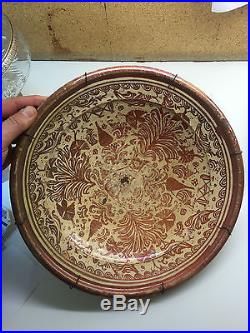 Rare 17thC Hispano Moresque Copper Lustre Charger