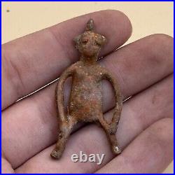 Rare Ancient Near Eastern Bronze Anunaki Alien Amulet