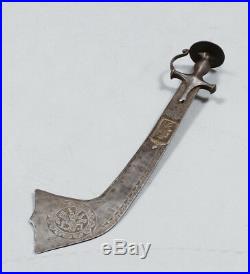 Rare Antique Central Asia Indian Hindu Hmughal Tulwar Sikh Sword Knife Dagger
