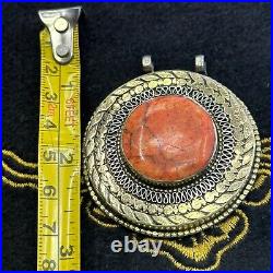 Rare Antique Central Asian Islamic Silver Coated Vintage Pendant