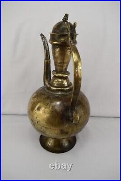 Rare Antique Islamic Arabic Bronze Pot Ewer (Aftaba)