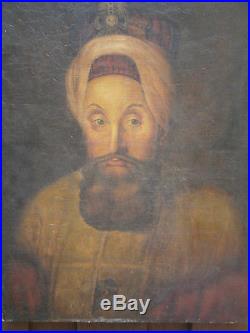 Rare Antique Late 18thc Portrait Selim III Ottoman Sultan 1761-1808 Magnificent