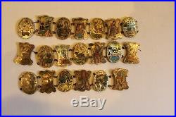 Rare Antique PERSIAN STORY BRACELET SECTIONS Mother of Pearl 18 ea in 3 Section