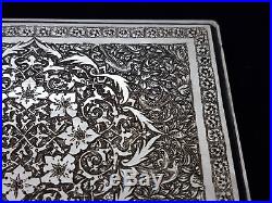 Rare Antique Persian Islamic Middle Eastern Solid Silver Cigarette Case 164.9g