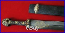 Rare Antique Russian Empire Tiflis Gold MODERN Dagger Dirk Kinjal marked blade