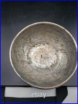 Rare Artifact Antique Middle Eastern Hammered Tinned Copper Judaica Bowl