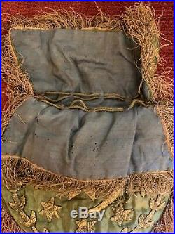 Rare Beautiful Antique 19th C Silk Gold Embroidered Money Pouch Turkish Ottoman