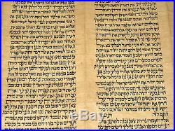 Rare Complete Handwritten Torah Bible Scroll Deer Skin 250 Yrs Morocco