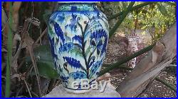 Rare Huge 13 Antique Vtg Palestine Israel Iznik Armenian Pottery Ceramic Vase
