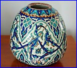 Rare Huge Antique Palestine Israel Iznik Armenian Pottery Ceramic Church Lamp