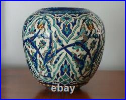 Rare Huge Antique Palestine Israel Iznik Armenian Pottery Ceramic Church Lamp
