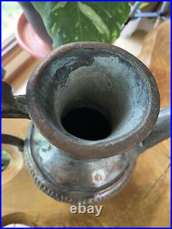 Rare Middle Eastern Ewer / Antique Water Sprinkling Ritual Pitcher Copper