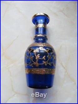 Rare Ottoman Turkish Blue and Gold Gilt Antique Vase c. 19th Century