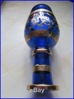 Rare Ottoman Turkish Blue and Gold Gilt Antique Vase c. 19th Century