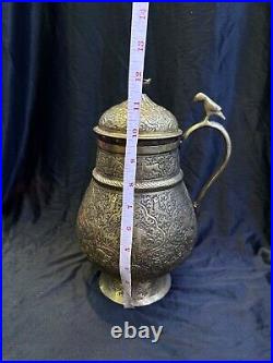 Rare Piece Central Asian Brass Jug With Beautiful Art From Bukhara 19th Century