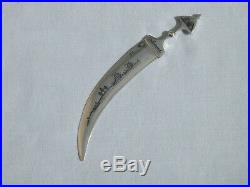 Rare Solid Silver Niello Decorated Middle Eastern Petra Jordan Letter Opener