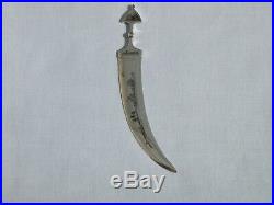 Rare Solid Silver Niello Decorated Middle Eastern Petra Jordan Letter Opener