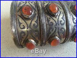 Rare Sterling Silver Antique Heavy Middle Eastern Heavy Superb Bracelet Cuff