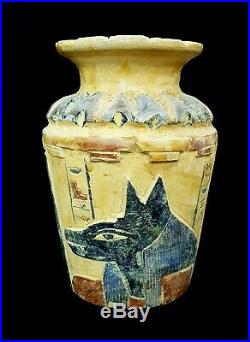 Rare Vessel Egyptian Ancient Egypt Stone Old Kingdom Faience Bc Antique Vase