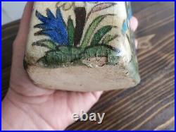 Rare antique bottle vase flask Persian Iznik pottery