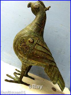 Stunning Large Islamic Persian Bird Incense Burner Arabic Calligraphy Cairo