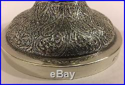 SUPERB ANTIQUE CHASED LARGE ISLAMIC PERSIAN INDIAN KASHMIR SILVER VASE/ CUP 672g