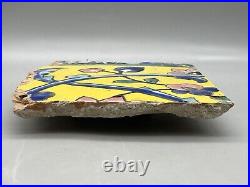 Safavid Square Tile Glazed Architecture Ceramic Earthenware Cuerda Seca 1800