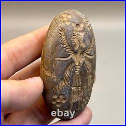 Scarce Ancient Near Eastern Winged Deity Intaglio Stone Tablet e