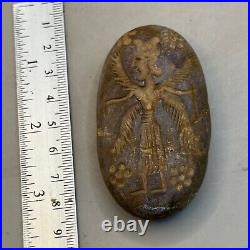 Scarce Ancient Near Eastern Winged Deity Intaglio Stone Tablet e