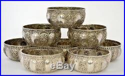 Set of 11 Persian Sterling Silver Punch Bowl Set 1964 gram