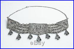 Silver 925 Unique Antique Ancient Yemen Necklace Ethnic Art Vintage Jewelry