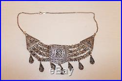 Silver 925 Unique Antique Ancient Yemen Necklace Ethnic Art Vintage Jewelry