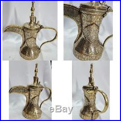 Silver inlaid Bronze Old Khorasan islamic Writing & Figures Ewer