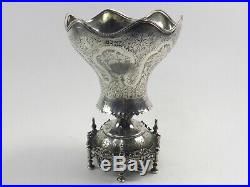 Silver spoon holder Antique 19th century Turkish Ottoman Sultan Tughra marks