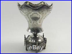 Silver spoon holder Antique 19th century Turkish Ottoman Sultan Tughra marks