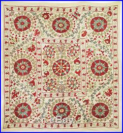 Soft Cotton Silk Handmade Suzani From Bukhara. Uzbekistan