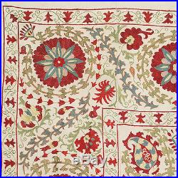 Soft Cotton Silk Handmade Suzani From Bukhara. Uzbekistan