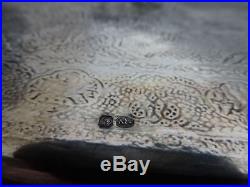 Spectacular Museum Antique Persian Islamic Solid Silver Tray 1304 Grams 45.99 Oz