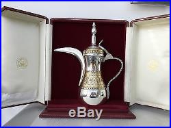 State of Qatar Solid Silver Islamic Coffee Pot Arabic Dallah Royal Gift Gold 1kg