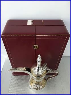 State of Qatar Solid Silver Islamic Coffee Pot Arabic Dallah Royal Gift Gold 1kg
