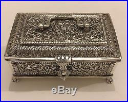 Stunning Antique Islamic Persian Indian Cutch/ Kutch Solid Silver Box /casket