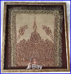 Stunning Antique Persian Textile/Tapestry w Silver Metalwork in Custom Frame