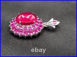 Super Excellent Quality Natural Red Ruby Gemstone Silver Pendant