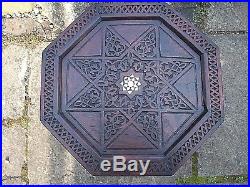 Superb Antique Rosewood Octagonal Inlaid Islamic Side Table