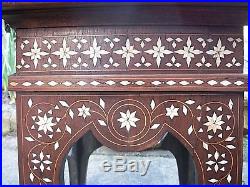 Superb Antique Syrian Wooden Inlaid Table With Stunning Top