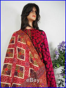 Swat Valley silk embroidered Pulkari shawl 19 cent. Pakistan great condition 20B
