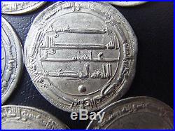 TEN Silver ABBASID dirhams all 1,200+years OLD Ancient Islamic Arabic Kufic