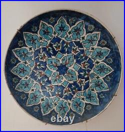 Three Genuine Antique 19th Iznik Kutahya Ceramic Plates